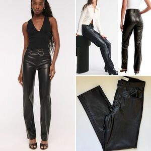 Abercrombie & Fitch The 90’s Straight Ultra High Rise Vegan Leather Jeans
